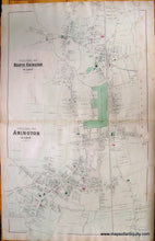 Load image into Gallery viewer, Antique Map with original hand-coloring in tones of green, blue, pink, and red.