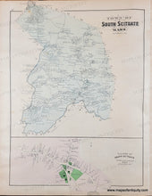 Load image into Gallery viewer, Antique Map with original hand-coloring in tones of green, blue, pink.