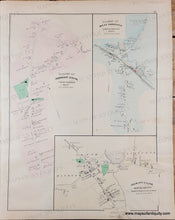 Load image into Gallery viewer, Antique Map with original hand-coloring in tones of yellow, blue, pink, and green.