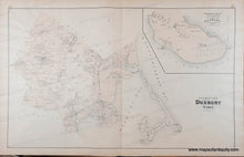Load image into Gallery viewer, Antique map with original color in tones of pink. Antique-Hand-Colored-Map-Duxbury Pembroke Plympton-(MA)--United-States-Massachusetts-1879-Walker-Maps-Of-Antiquity