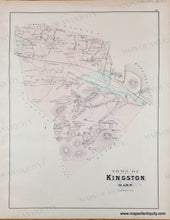 Load image into Gallery viewer, Antique Map with original hand-coloring in tones of green, pink.