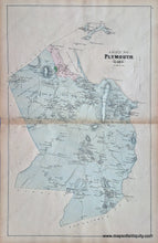 Load image into Gallery viewer, 1879 - Plymouth (Ma) Antique Map Genuine Hand-Colored