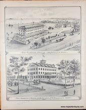 Load image into Gallery viewer, Black and white illustrations views of notable houses and businesses