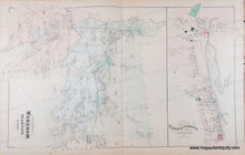 Load image into Gallery viewer, Antique Map with original hand-coloring in tones of green, blue, pink. Antique-Hand-Colored-Map-Wareham/Marion/Rochester/Carver-(MA)-******-United-States-Massachusetts-1879-Walker-Maps-Of-Antiquity
