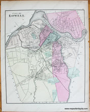 Load image into Gallery viewer, Antique-Hand-Colored-Map-City-of-Lowell-/-City-of-Lawrence-(MA)-United-States-Massachusetts-1871-Walling-&-Gray-Maps-Of-Antiquity