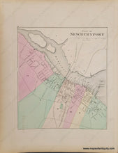 Load image into Gallery viewer, Antique-Maps-City-of-Haverhill-City-of-Newburyport-1871-Walling-Gray-Antique-map-1870s-1800s