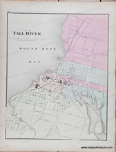 Load image into Gallery viewer, original color in tones of pink, green, yellow, and orange Antique-Hand-Colored-Map-City-of-Taunton-/-City-of-Fall-River-(MA)--United-States-Massachusetts-1871-Walling-&-Gray-Maps-Of-Antiquity
