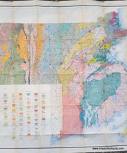 Load image into Gallery viewer, Antique printed-color Geologic Map of Massachusetts and Rhode Island Geological 1916