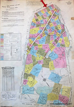 Load image into Gallery viewer, 1925 - Brookline Mass. Wards 6 And 7 Antique Map Genuine Hand-Colored