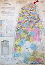 Load image into Gallery viewer, 1925 - Brookline Mass. Wards 8 And 9 Antique Map Genuine Hand-Colored