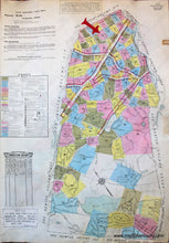 Load image into Gallery viewer, 1925 - Brookline Mass. Wards 14 And 15 Antique Map Genuine Hand-Colored