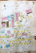 Load image into Gallery viewer, Antique-Hand-Colored-Map-Brookline-Mass.-Wards-32-and-33-United-States-Massachusetts-1925-Sanborn-Map-Co.-Maps-Of-Antiquity