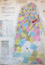 Load image into Gallery viewer, 1925 - Brookline Mass. Wards 56 And 57 Antique Map Genuine Hand-Colored