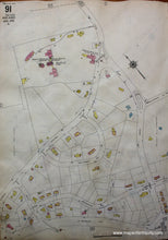 Load image into Gallery viewer, 1925 - Brookline Mass. Wards 90 And 91 Antique Map Genuine Hand-Colored