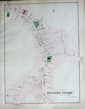 Load image into Gallery viewer, 1884 - Danvers Centre Danversport East Massachusetts Antique Map Genuine Hand-Colored
