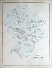 Load image into Gallery viewer, 1884 - Rockport And Middleton Massachusetts Antique Map Genuine Hand-Colored