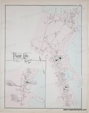 Load image into Gallery viewer, Antique 1884 Pigeon Cove, MA map showing street layouts, waterways, and an inset map on aged beige paper.