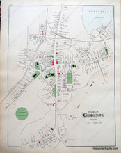Load image into Gallery viewer, 1884 - Villages Of Andover And Georgetown Town Massachusetts Antique Map Genuine Hand-Colored