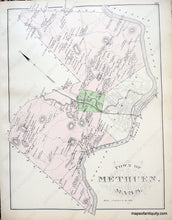 Load image into Gallery viewer, 1884 - City Of Lawrence Town Methuen And Village Massachusetts Antique Map Genuine Hand-Colored