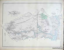 Load image into Gallery viewer, 1884 - Double-sided page of maps: City of Newburyport, Town of Newbury, Villages of South Groveland and Groveland, Massachusetts - Antique Map