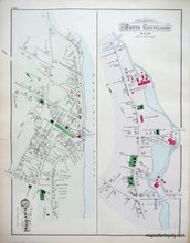 Load image into Gallery viewer, 1884 - Double-sided page of maps: City of Newburyport, Town of Newbury, Villages of South Groveland and Groveland, Massachusetts - Antique Map