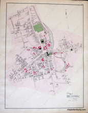Load image into Gallery viewer, 1884 - City Of Newburyport Villages Merrimac And Merrimacport Massachusetts Antique Map Genuine