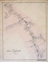Load image into Gallery viewer, 1884 - City Of Newburyport Town And Village West Newbury Massachusetts Antique Map Genuine
