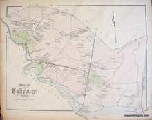 Load image into Gallery viewer, 1884 - Village Of Salisbury Town And East Massachusetts Antique Map Genuine Hand-Colored