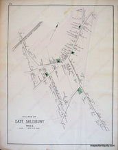 Load image into Gallery viewer, 1884 - Village Of Salisbury Town And East Massachusetts Antique Map Genuine Hand-Colored