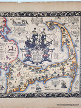 Load image into Gallery viewer, 1930 - The Map of Old Cape Cod - Antique Map