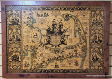 Load image into Gallery viewer, Hand-Colored-Framed-Antique-Map-The-Map-of-Old-Cape-Cod-The land of Bold Explorers, Heroic Pilgrims, Hardy Seamen, Great Fisheries and Famous Ships-Massachusetts-Cape-Cod-and-Islands-1930-Coulton-Waugh-Maps-Of-Antiquity