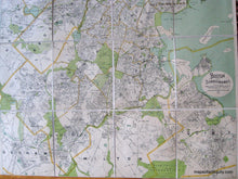 Load image into Gallery viewer, 1910 - Map Of Boston And Surroundings Antique Colored Genuine Folding