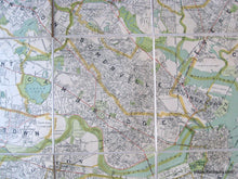 Load image into Gallery viewer, 1910 - Map Of Boston And Surroundings Antique Colored Genuine Folding