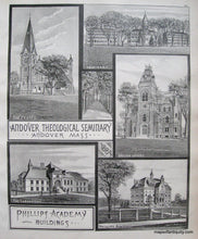 Load image into Gallery viewer, Black-and-White-Antique-Print-Andover-Theological-Seminary-Andover-MA-Phillips-Academy-US-Colleges-North-east-colleges-1884-Walker-Maps-Of-Antiquity