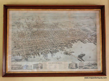 Load image into Gallery viewer, Antique-Bird's-Eye-View-Map-City-of-New-Bedford-Mass---Framed-United-States-Massachusetts-1876-Vogt-Maps-Of-Antiquity