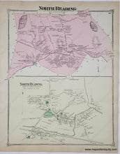 Load image into Gallery viewer, 1875 - Double-Sided Map: North Reading And Town Of (Ma) Antique Map Genuine Hand-Colored
