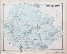 Load image into Gallery viewer, Antique-Hand-Colored-Map-Town-of-Hopkinton-verso-Town-of-Sherborn-(MA)-******-Massachusetts--1875-Beers-Maps-Of-Antiquity