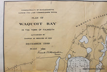Load image into Gallery viewer, 1900 - Plan Of Waquoit Bay In The Town Falmouth Antique Map Genuine Printed-Color