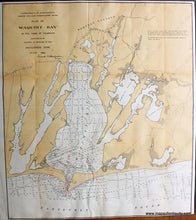 Load image into Gallery viewer, Antique-Printed-Color-Map-Plan-of-Waquoit-Bay-in-the-Town-of-Falmouth-Cape-Cod-&-Islands--1900-Walker-Maps-Of-Antiquity