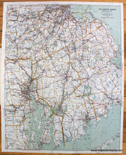 Load image into Gallery viewer, Antique-Printed-Color-Road-Map-Road-Map-of-the-South-Shore-and-part-of-Norfolk-County-Massachusetts-United-States-Massachusetts-c.-1915-Walker-Maps-Of-Antiquity
