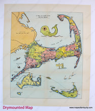 Load image into Gallery viewer, 1940 - A Map Of Cape Cod And The Islands Antique Genuine Printed-Color