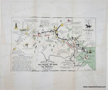 Load image into Gallery viewer, 1932 - Shawmut 1630 - Boston - 1930 / Map Showing the Rides of Paul Revere, William Dawes, Dr. Prescott, April 18-19 1775- Antique Pictorial Map