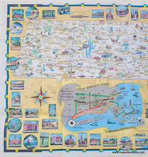 Load image into Gallery viewer, Genuine-Antique-map-colorful-illustrated-pictorial-Massachusetts-Historical-Travel-Tourist-Worlds-Fair-Ernest-Dudley-Chase-1964