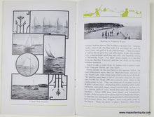Load image into Gallery viewer, Open book with black and white photographs and text on a white background. Pages from booklet about Martha's Vineyard