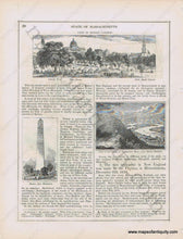 Load image into Gallery viewer, 1848 - State Of Massachusetts Plan The City Boston; Verso View Boston Common Bunker Hill Monument