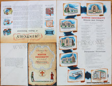 Load image into Gallery viewer, 1953 - A Pictorial Map Of Boston University In Ye Town Antique Genuine Printed-Color