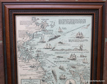 Load image into Gallery viewer, Framed-Genuine-Antique-Printed-Color-Pictorial-Map-An-Historical-and-Pictorial-Map-of-Boston-Harbor-and-Massachusetts-Bay-including-Cape-Cod-and-Cape-Ann-1941-Edward-Rowe-Snow-Maps-Of-Antiquity