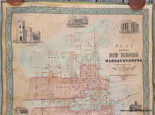 Load image into Gallery viewer, Genuine-Antique-Wall-Map-Plan-of-the-City-of-New-Bedford-Massachusetts-1850-Collins-Clark-Restored-Cleaned-Maps-Of-Antiquity