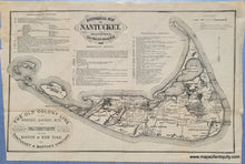Load image into Gallery viewer, Antique-Black-and-White-Map-Historical-Map-of-Nantucket-**********-United-States-Cape-Cod-and-Islands-1880-Ewer-Maps-Of-Antiquity