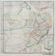 Load image into Gallery viewer, Antique-Hand-Colored-Map-Plan-of-Boston-Comprising-a-part-of-Charlestown-and-Cambridge-Massachusetts-Towns-and-Cities-1851-George-Smith-Maps-Of-Antiquity